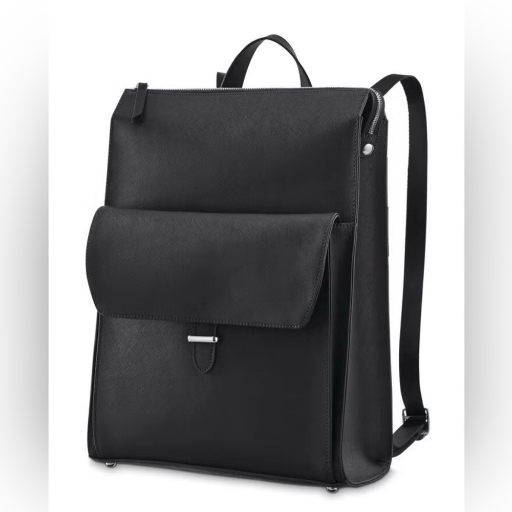 Black Saffiano Leather Women’s Laptop Backpack by Samsonite
